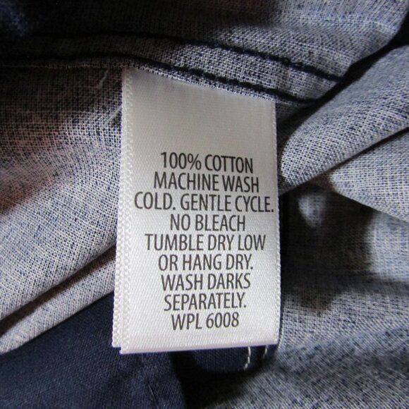 Panhandle Slim Men's Long Sleeve Aztec Beaded Border Snap Shirt Navy/Beige - Picture 2 of 2